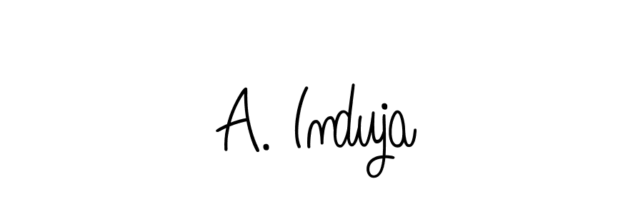 The best way (Angelique-Rose-font-FFP) to make a short signature is to pick only two or three words in your name. The name A. Induja include a total of six letters. For converting this name. A. Induja signature style 5 images and pictures png