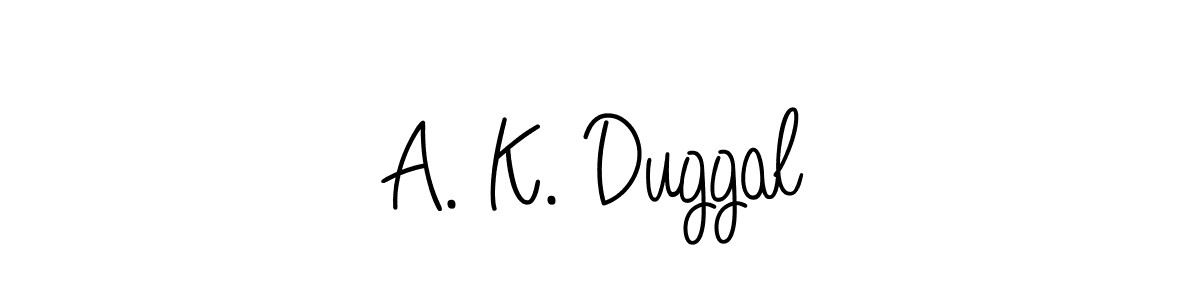 Use a signature maker to create a handwritten signature online. With this signature software, you can design (Angelique-Rose-font-FFP) your own signature for name A. K. Duggal. A. K. Duggal signature style 5 images and pictures png