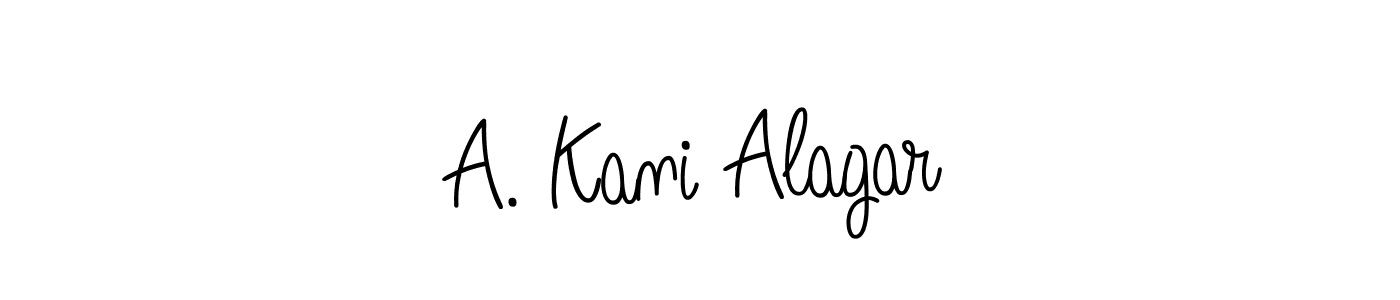 Angelique-Rose-font-FFP is a professional signature style that is perfect for those who want to add a touch of class to their signature. It is also a great choice for those who want to make their signature more unique. Get A. Kani Alagar name to fancy signature for free. A. Kani Alagar signature style 5 images and pictures png