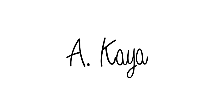 Also You can easily find your signature by using the search form. We will create A. Kaya name handwritten signature images for you free of cost using Angelique-Rose-font-FFP sign style. A. Kaya signature style 5 images and pictures png