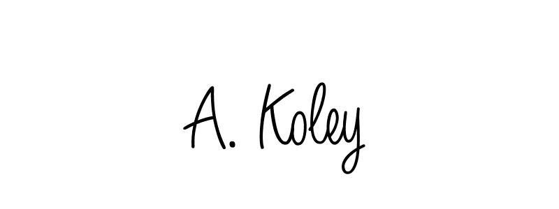 Angelique-Rose-font-FFP is a professional signature style that is perfect for those who want to add a touch of class to their signature. It is also a great choice for those who want to make their signature more unique. Get A. Koley name to fancy signature for free. A. Koley signature style 5 images and pictures png