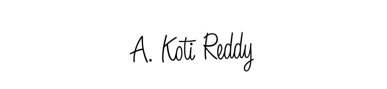 Also You can easily find your signature by using the search form. We will create A. Koti Reddy name handwritten signature images for you free of cost using Angelique-Rose-font-FFP sign style. A. Koti Reddy signature style 5 images and pictures png