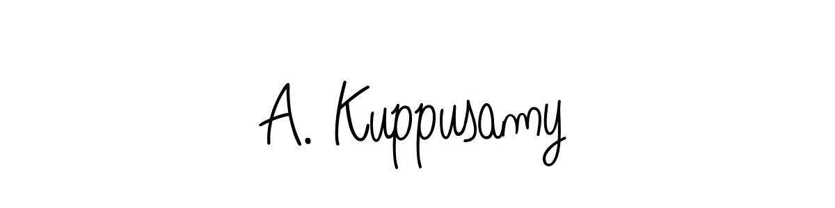 You should practise on your own different ways (Angelique-Rose-font-FFP) to write your name (A. Kuppusamy) in signature. don't let someone else do it for you. A. Kuppusamy signature style 5 images and pictures png