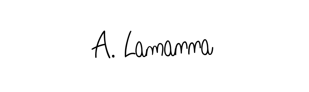 Make a beautiful signature design for name A. Lamanna. With this signature (Angelique-Rose-font-FFP) style, you can create a handwritten signature for free. A. Lamanna signature style 5 images and pictures png