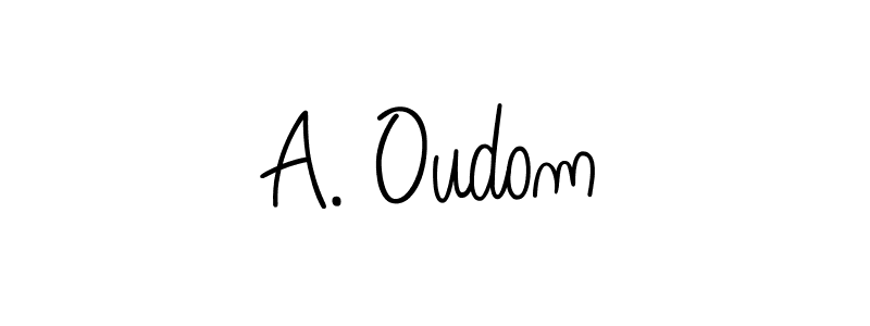 You should practise on your own different ways (Angelique-Rose-font-FFP) to write your name (A. Oudom) in signature. don't let someone else do it for you. A. Oudom signature style 5 images and pictures png