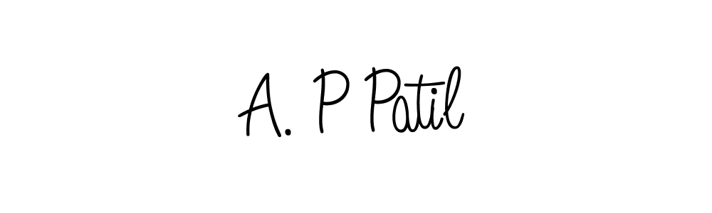 How to Draw A. P Patil signature style? Angelique-Rose-font-FFP is a latest design signature styles for name A. P Patil. A. P Patil signature style 5 images and pictures png