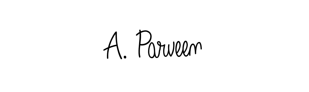 Design your own signature with our free online signature maker. With this signature software, you can create a handwritten (Angelique-Rose-font-FFP) signature for name A. Parveen. A. Parveen signature style 5 images and pictures png