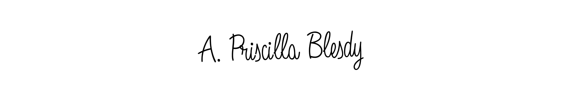 The best way (Angelique-Rose-font-FFP) to make a short signature is to pick only two or three words in your name. The name A. Priscilla Blesdy include a total of six letters. For converting this name. A. Priscilla Blesdy signature style 5 images and pictures png