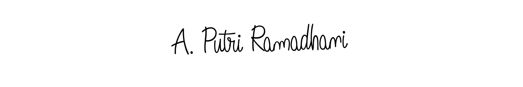 Create a beautiful signature design for name A. Putri Ramadhani. With this signature (Angelique-Rose-font-FFP) fonts, you can make a handwritten signature for free. A. Putri Ramadhani signature style 5 images and pictures png