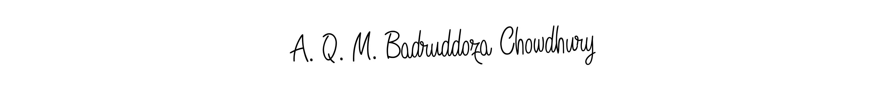 Make a beautiful signature design for name A. Q. M. Badruddoza Chowdhury. With this signature (Angelique-Rose-font-FFP) style, you can create a handwritten signature for free. A. Q. M. Badruddoza Chowdhury signature style 5 images and pictures png