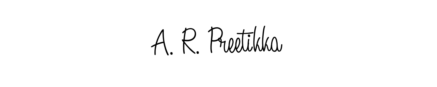 Design your own signature with our free online signature maker. With this signature software, you can create a handwritten (Angelique-Rose-font-FFP) signature for name A. R. Preetikka. A. R. Preetikka signature style 5 images and pictures png