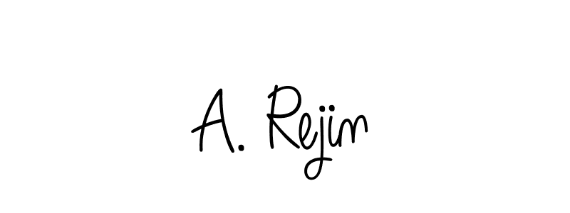 How to make A. Rejin name signature. Use Angelique-Rose-font-FFP style for creating short signs online. This is the latest handwritten sign. A. Rejin signature style 5 images and pictures png