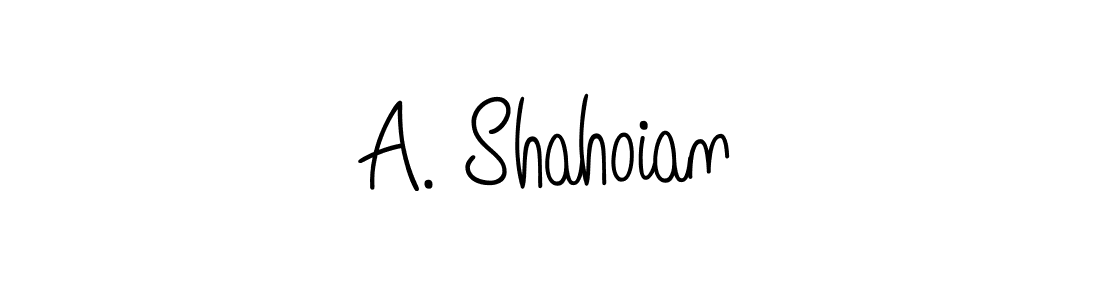 Use a signature maker to create a handwritten signature online. With this signature software, you can design (Angelique-Rose-font-FFP) your own signature for name A. Shahoian. A. Shahoian signature style 5 images and pictures png