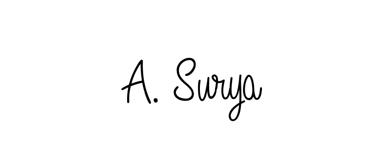 It looks lik you need a new signature style for name A. Surya. Design unique handwritten (Angelique-Rose-font-FFP) signature with our free signature maker in just a few clicks. A. Surya signature style 5 images and pictures png