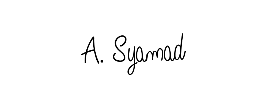 Make a beautiful signature design for name A. Syamad. With this signature (Angelique-Rose-font-FFP) style, you can create a handwritten signature for free. A. Syamad signature style 5 images and pictures png