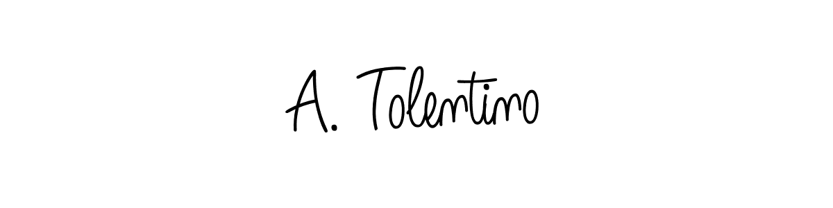 Use a signature maker to create a handwritten signature online. With this signature software, you can design (Angelique-Rose-font-FFP) your own signature for name A. Tolentino. A. Tolentino signature style 5 images and pictures png