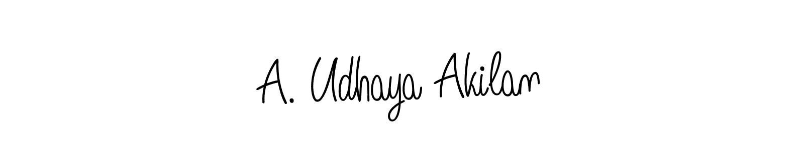 Also You can easily find your signature by using the search form. We will create A. Udhaya Akilan name handwritten signature images for you free of cost using Angelique-Rose-font-FFP sign style. A. Udhaya Akilan signature style 5 images and pictures png