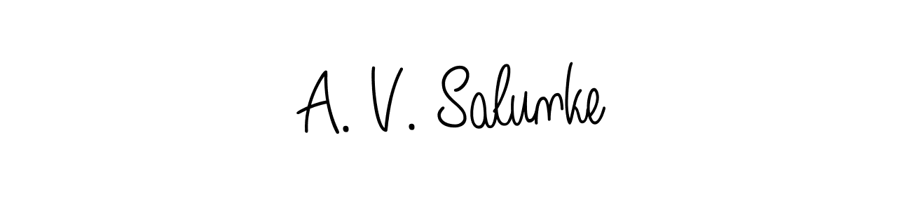 How to Draw A. V. Salunke signature style? Angelique-Rose-font-FFP is a latest design signature styles for name A. V. Salunke. A. V. Salunke signature style 5 images and pictures png