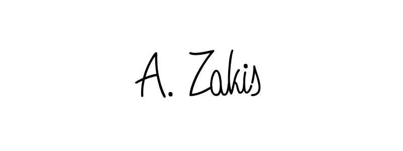 The best way (Angelique-Rose-font-FFP) to make a short signature is to pick only two or three words in your name. The name A. Zakis include a total of six letters. For converting this name. A. Zakis signature style 5 images and pictures png