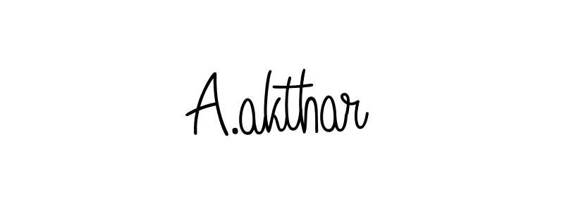 Design your own signature with our free online signature maker. With this signature software, you can create a handwritten (Angelique-Rose-font-FFP) signature for name A.akthar. A.akthar signature style 5 images and pictures png