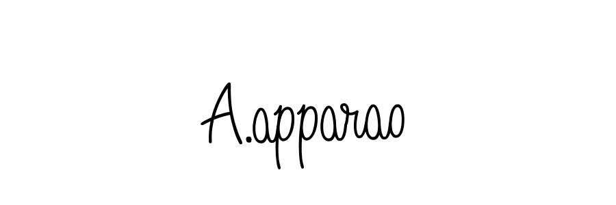 Design your own signature with our free online signature maker. With this signature software, you can create a handwritten (Angelique-Rose-font-FFP) signature for name A.apparao. A.apparao signature style 5 images and pictures png