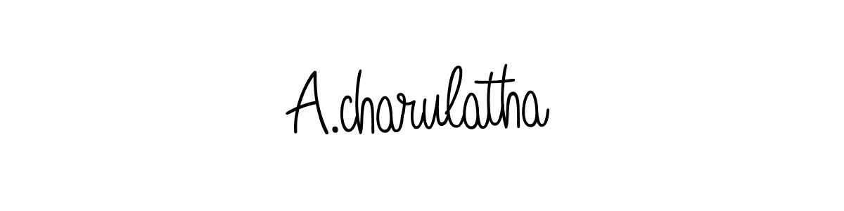 Angelique-Rose-font-FFP is a professional signature style that is perfect for those who want to add a touch of class to their signature. It is also a great choice for those who want to make their signature more unique. Get A.charulatha name to fancy signature for free. A.charulatha signature style 5 images and pictures png