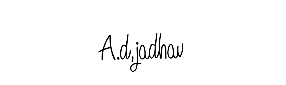 The best way (Angelique-Rose-font-FFP) to make a short signature is to pick only two or three words in your name. The name A.d,jadhav include a total of six letters. For converting this name. A.d,jadhav signature style 5 images and pictures png