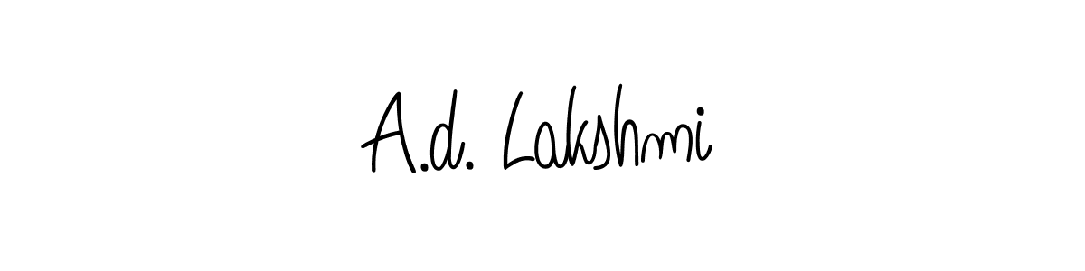 Design your own signature with our free online signature maker. With this signature software, you can create a handwritten (Angelique-Rose-font-FFP) signature for name A.d. Lakshmi. A.d. Lakshmi signature style 5 images and pictures png