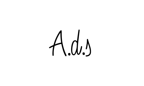 How to make A.d.s name signature. Use Angelique-Rose-font-FFP style for creating short signs online. This is the latest handwritten sign. A.d.s signature style 5 images and pictures png