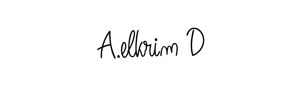How to make A.elkrim D name signature. Use Angelique-Rose-font-FFP style for creating short signs online. This is the latest handwritten sign. A.elkrim D signature style 5 images and pictures png
