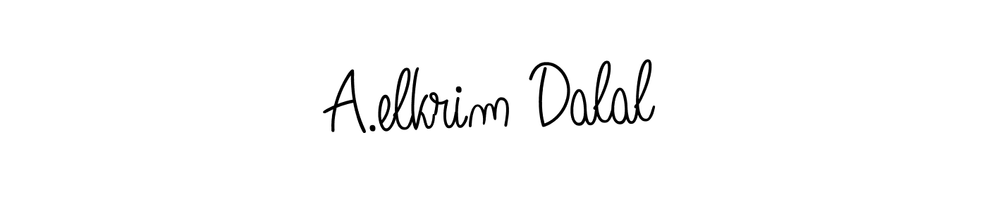 Make a beautiful signature design for name A.elkrim Dalal. With this signature (Angelique-Rose-font-FFP) style, you can create a handwritten signature for free. A.elkrim Dalal signature style 5 images and pictures png
