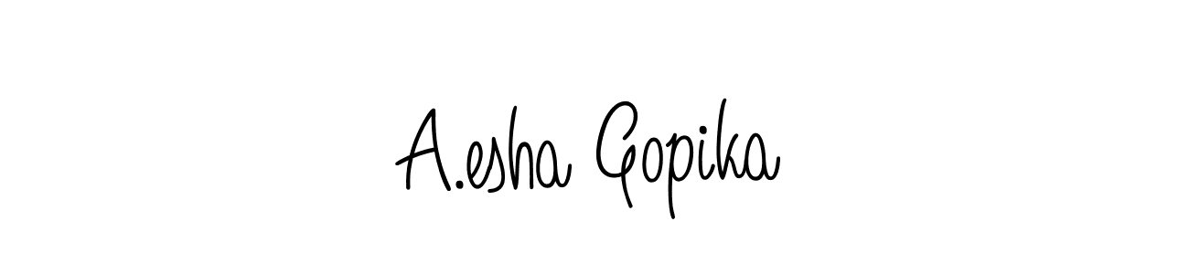 Make a beautiful signature design for name A.esha Gopika. With this signature (Angelique-Rose-font-FFP) style, you can create a handwritten signature for free. A.esha Gopika signature style 5 images and pictures png