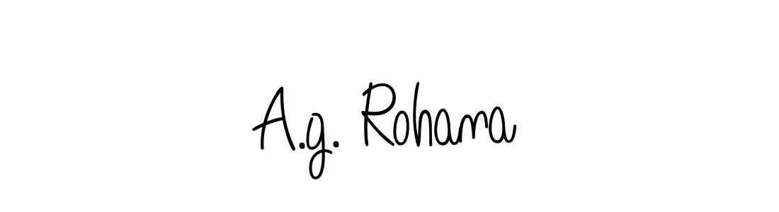 Use a signature maker to create a handwritten signature online. With this signature software, you can design (Angelique-Rose-font-FFP) your own signature for name A.g. Rohana. A.g. Rohana signature style 5 images and pictures png