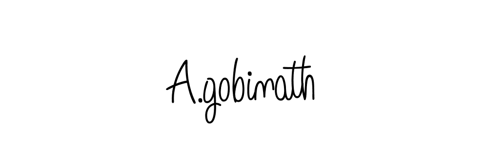 The best way (Angelique-Rose-font-FFP) to make a short signature is to pick only two or three words in your name. The name A.gobinath include a total of six letters. For converting this name. A.gobinath signature style 5 images and pictures png