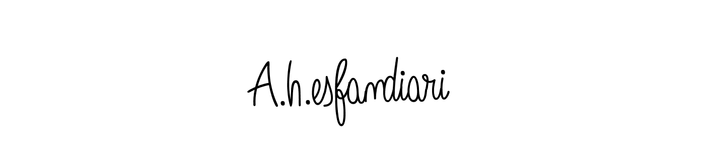 Make a beautiful signature design for name A.h.esfandiari. With this signature (Angelique-Rose-font-FFP) style, you can create a handwritten signature for free. A.h.esfandiari signature style 5 images and pictures png