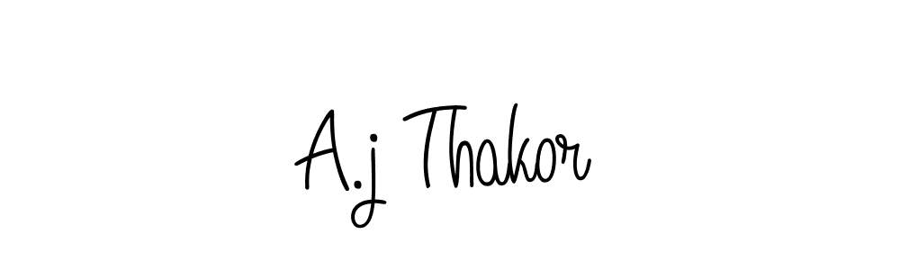 How to make A.j Thakor name signature. Use Angelique-Rose-font-FFP style for creating short signs online. This is the latest handwritten sign. A.j Thakor signature style 5 images and pictures png