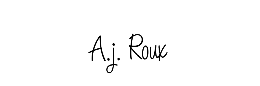 How to make A.j. Roux signature? Angelique-Rose-font-FFP is a professional autograph style. Create handwritten signature for A.j. Roux name. A.j. Roux signature style 5 images and pictures png