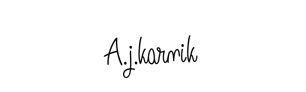 How to make A.j.karnik name signature. Use Angelique-Rose-font-FFP style for creating short signs online. This is the latest handwritten sign. A.j.karnik signature style 5 images and pictures png