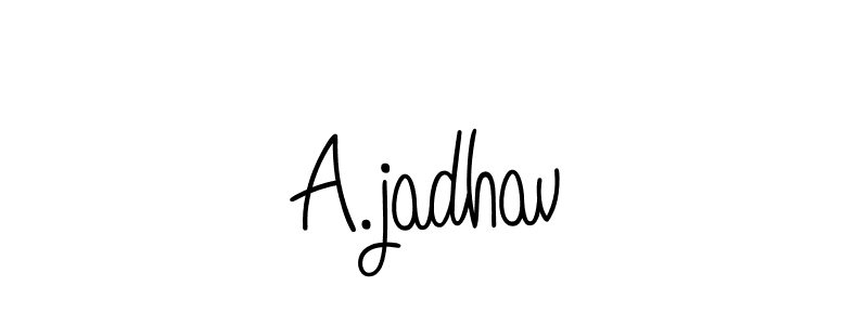 Use a signature maker to create a handwritten signature online. With this signature software, you can design (Angelique-Rose-font-FFP) your own signature for name A.jadhav. A.jadhav signature style 5 images and pictures png