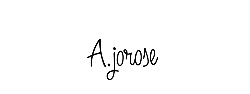 The best way (Angelique-Rose-font-FFP) to make a short signature is to pick only two or three words in your name. The name A.jorose include a total of six letters. For converting this name. A.jorose signature style 5 images and pictures png