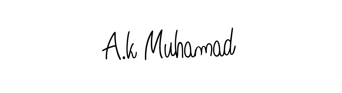 How to Draw A.k Muhamad signature style? Angelique-Rose-font-FFP is a latest design signature styles for name A.k Muhamad. A.k Muhamad signature style 5 images and pictures png
