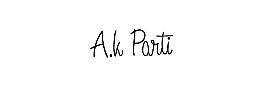 The best way (Angelique-Rose-font-FFP) to make a short signature is to pick only two or three words in your name. The name A.k Parti include a total of six letters. For converting this name. A.k Parti signature style 5 images and pictures png