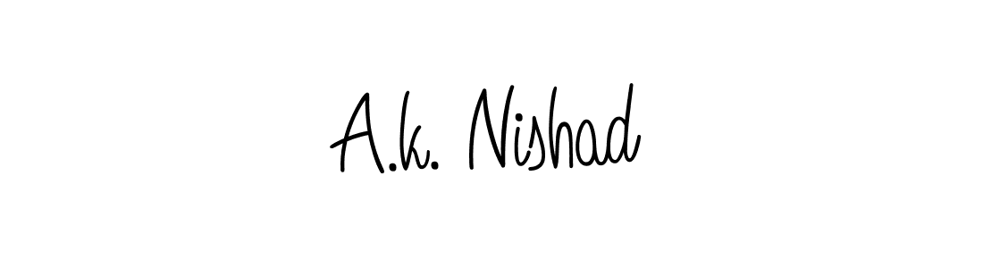 Also You can easily find your signature by using the search form. We will create A.k. Nishad name handwritten signature images for you free of cost using Angelique-Rose-font-FFP sign style. A.k. Nishad signature style 5 images and pictures png