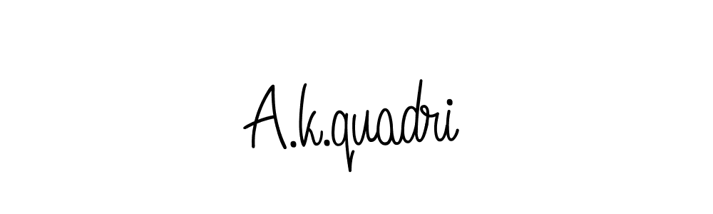 Make a beautiful signature design for name A.k.quadri. With this signature (Angelique-Rose-font-FFP) style, you can create a handwritten signature for free. A.k.quadri signature style 5 images and pictures png
