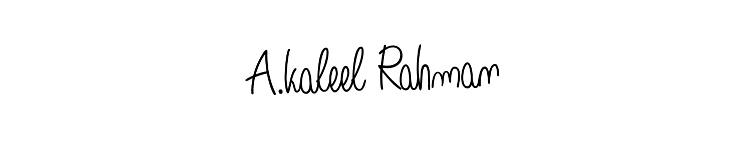Also You can easily find your signature by using the search form. We will create A.kaleel Rahman name handwritten signature images for you free of cost using Angelique-Rose-font-FFP sign style. A.kaleel Rahman signature style 5 images and pictures png