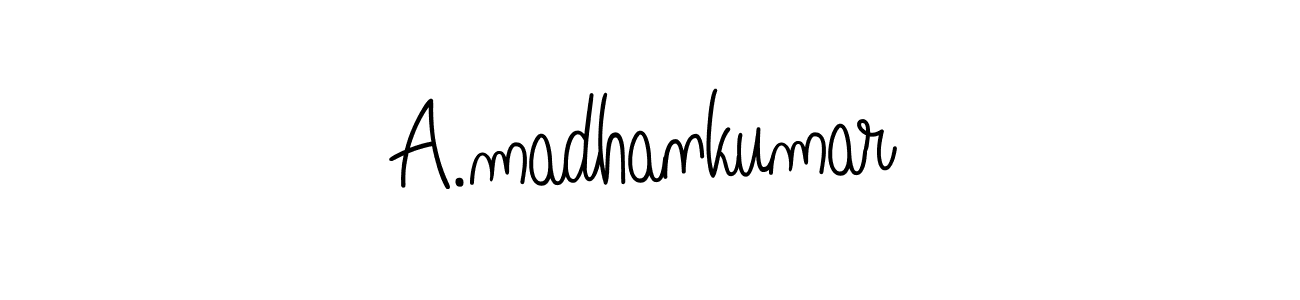 Use a signature maker to create a handwritten signature online. With this signature software, you can design (Angelique-Rose-font-FFP) your own signature for name A.madhankumar. A.madhankumar signature style 5 images and pictures png