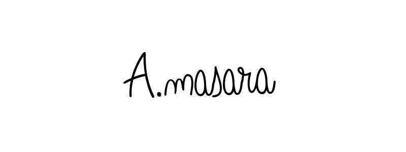 How to make A.masara name signature. Use Angelique-Rose-font-FFP style for creating short signs online. This is the latest handwritten sign. A.masara signature style 5 images and pictures png