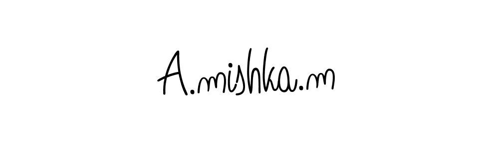 Also we have A.mishka.m name is the best signature style. Create professional handwritten signature collection using Angelique-Rose-font-FFP autograph style. A.mishka.m signature style 5 images and pictures png