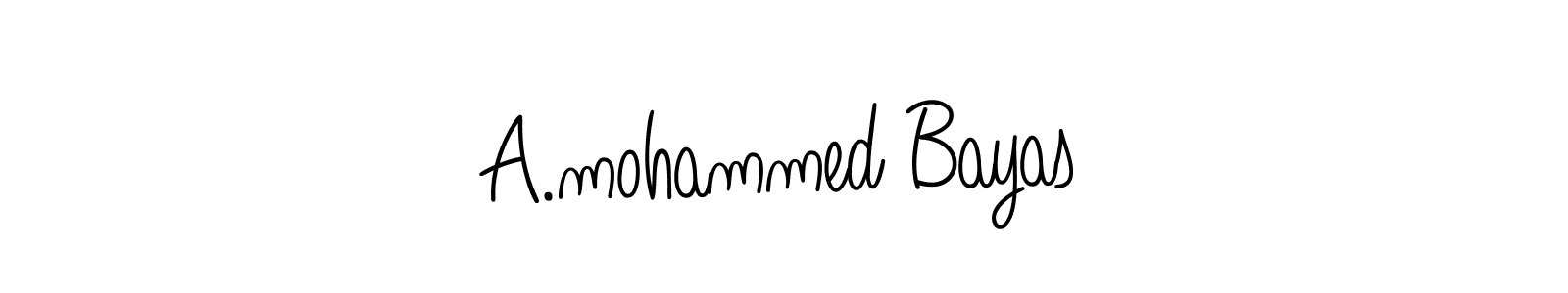 The best way (Angelique-Rose-font-FFP) to make a short signature is to pick only two or three words in your name. The name A.mohammed Bayas include a total of six letters. For converting this name. A.mohammed Bayas signature style 5 images and pictures png