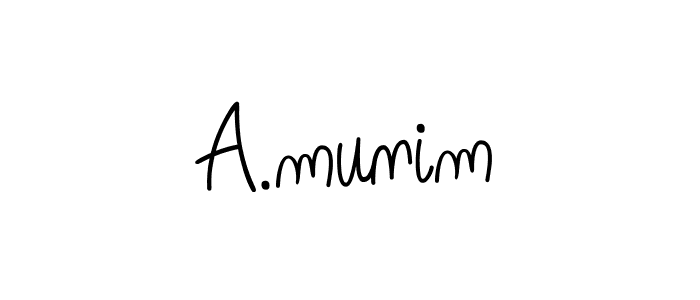 How to make A.munim name signature. Use Angelique-Rose-font-FFP style for creating short signs online. This is the latest handwritten sign. A.munim signature style 5 images and pictures png